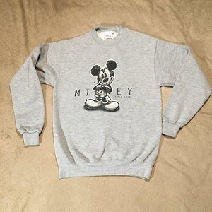 Vintage 90s Mickey Mouse Disney  Sweatshirt Gray Size Small